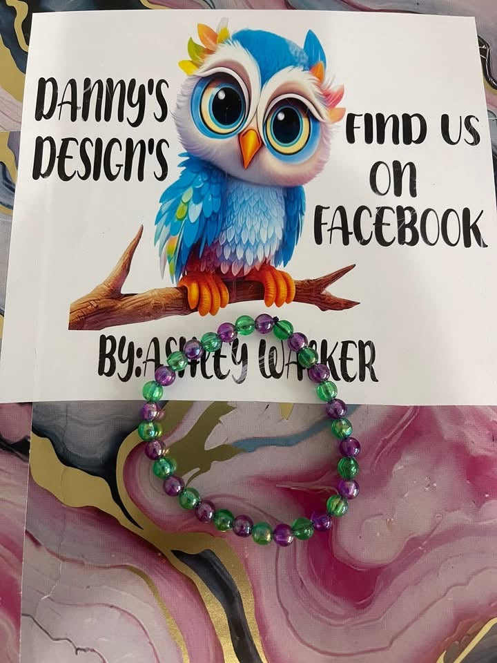 #122 Purple & Green Bracelet