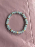 #138 Baby Blue & Gold Bracelet