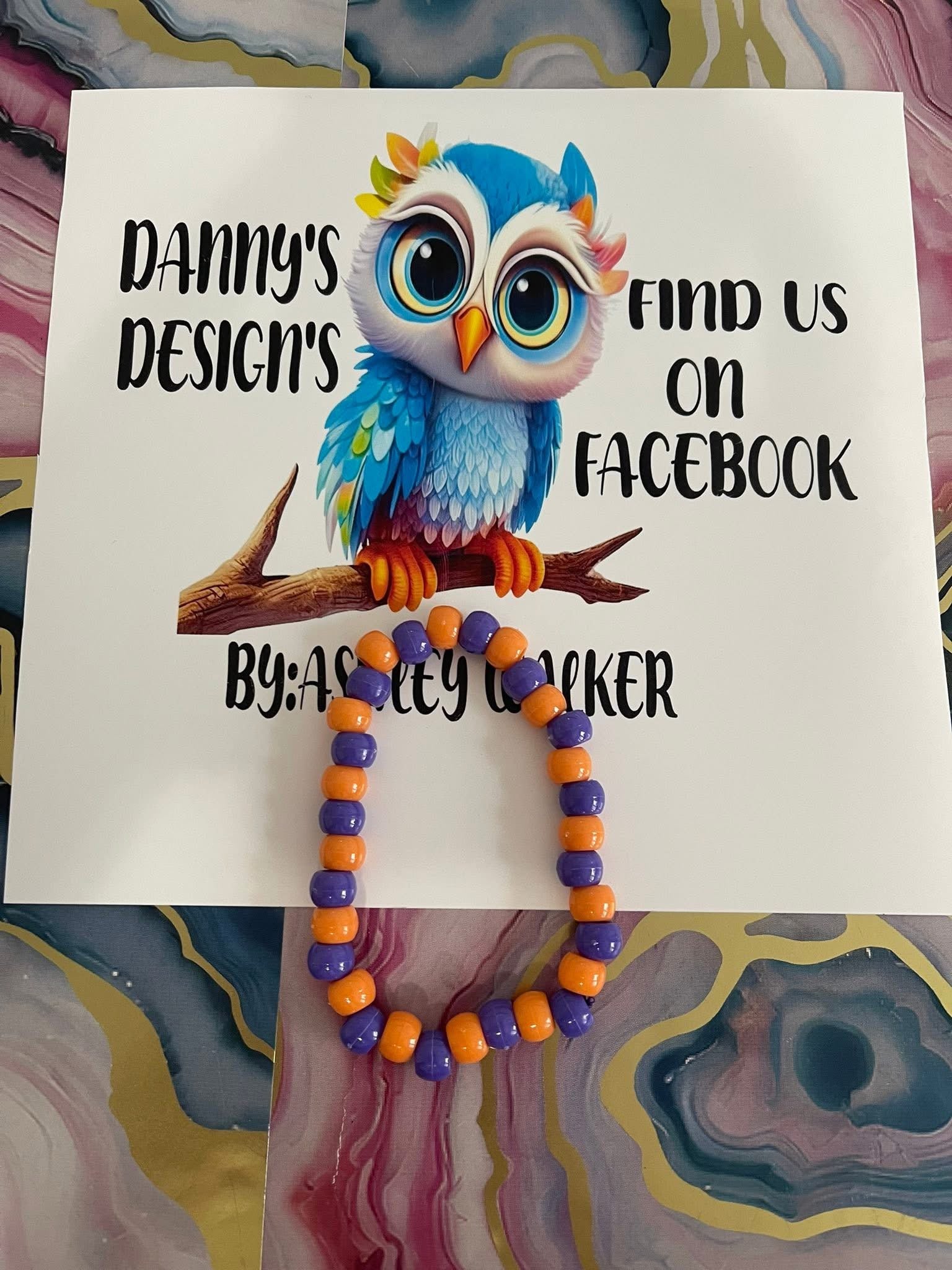 #54 Orange & Purple Bracelet