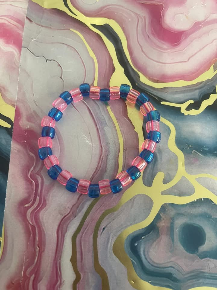 #98 Baby Pink & Blue Bracelet