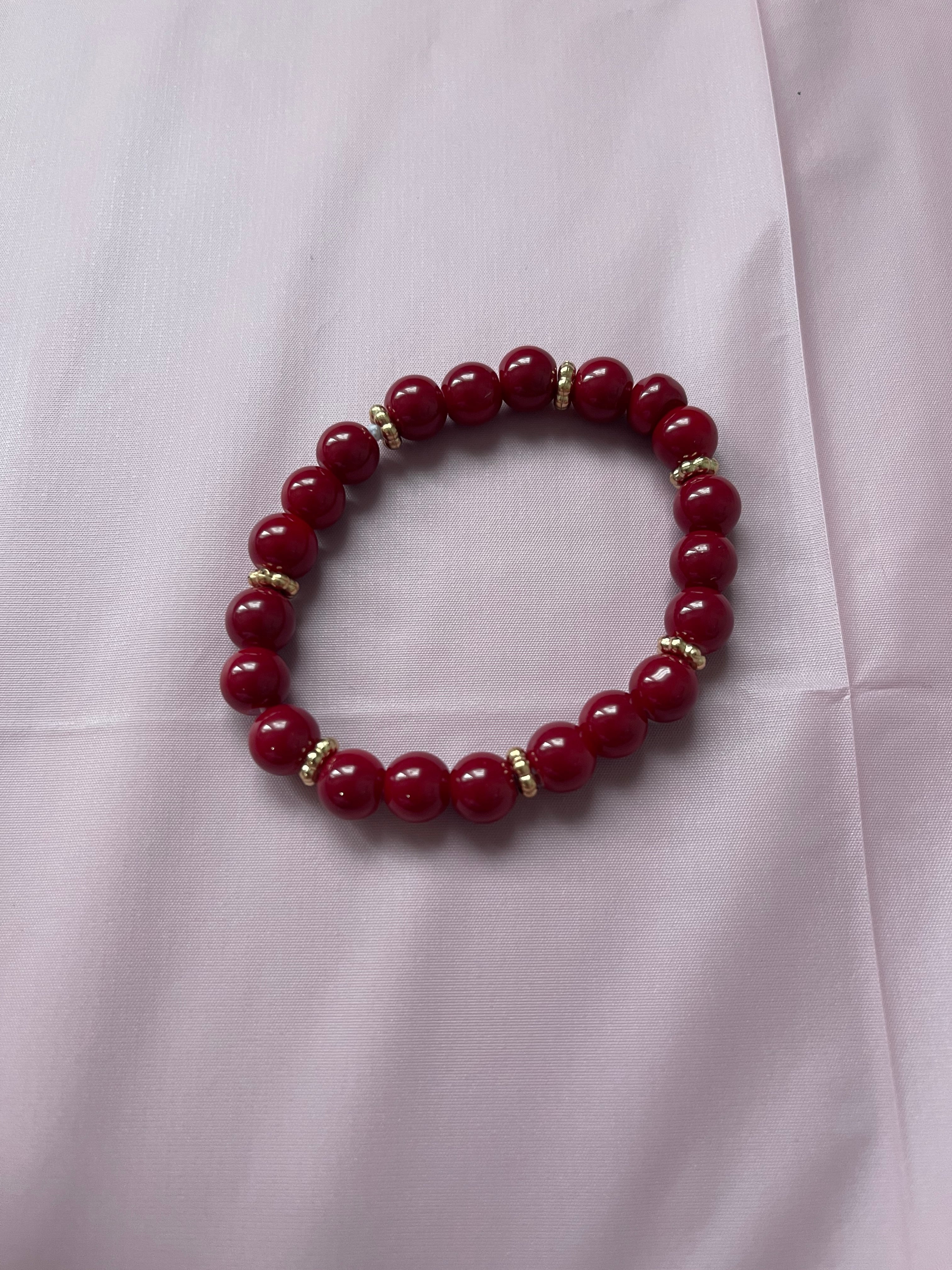 #74 Maroon & Gold Bracelet