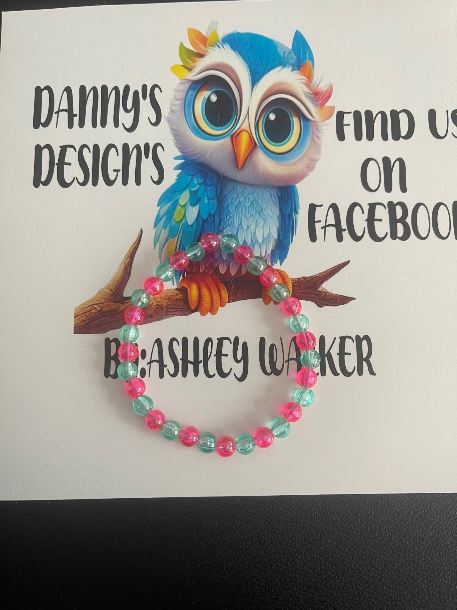 #156 Hot Pink & Baby Blue Bracelet