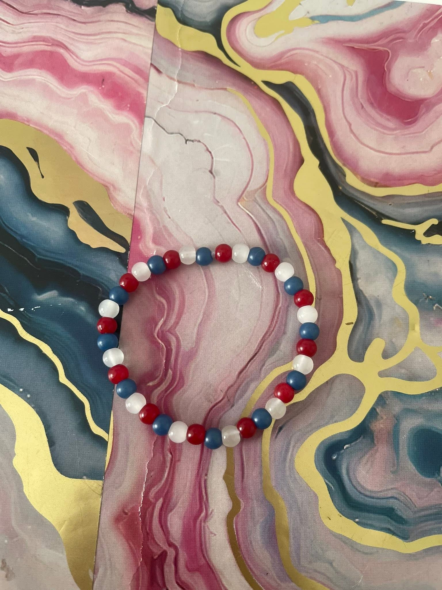 #127 Red, White & Blue Bracelet