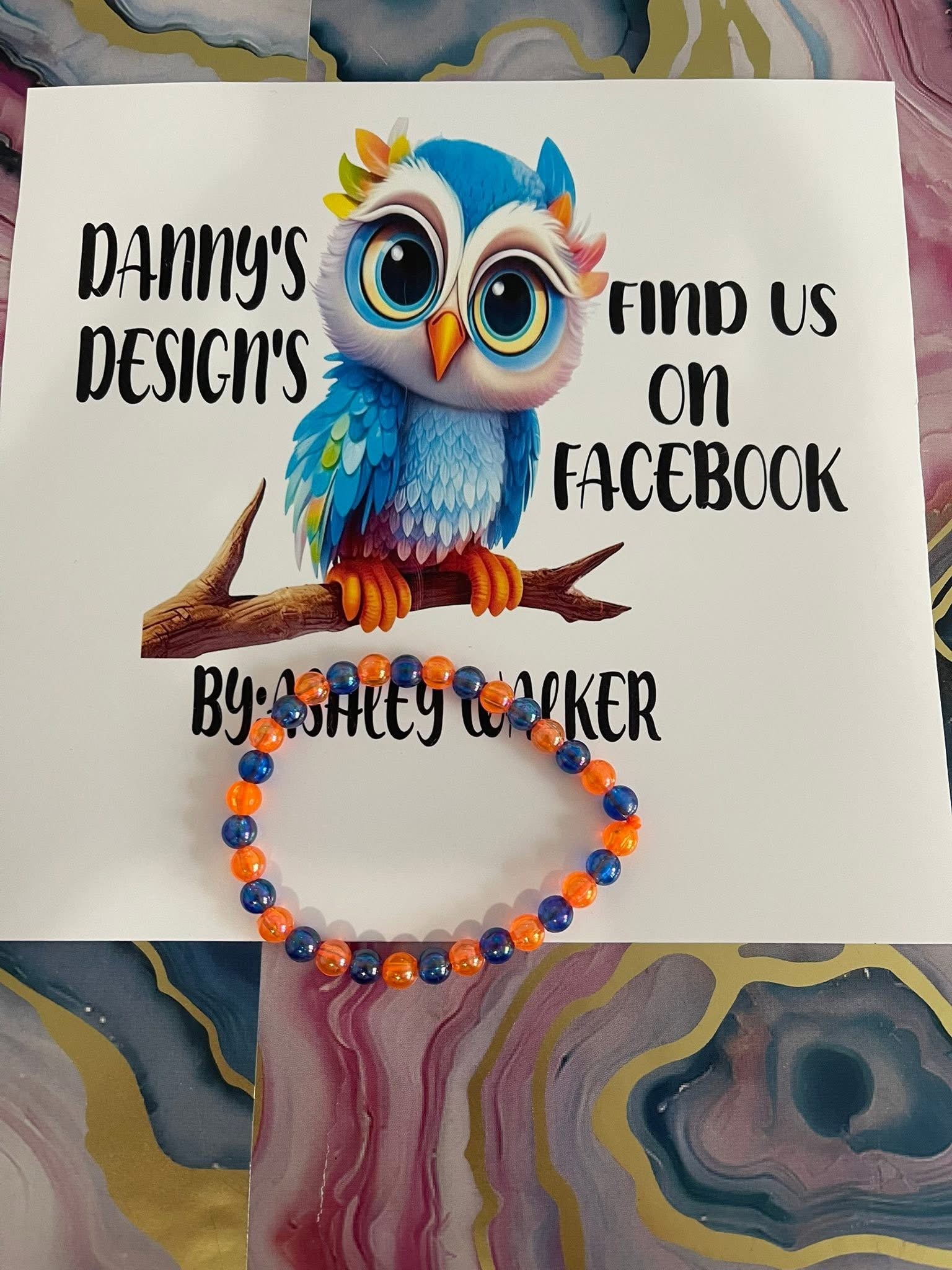 #148 Orange & Blue Bracelet