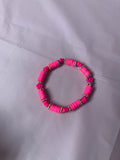 #202 Hot Pink Flowers Bracelet