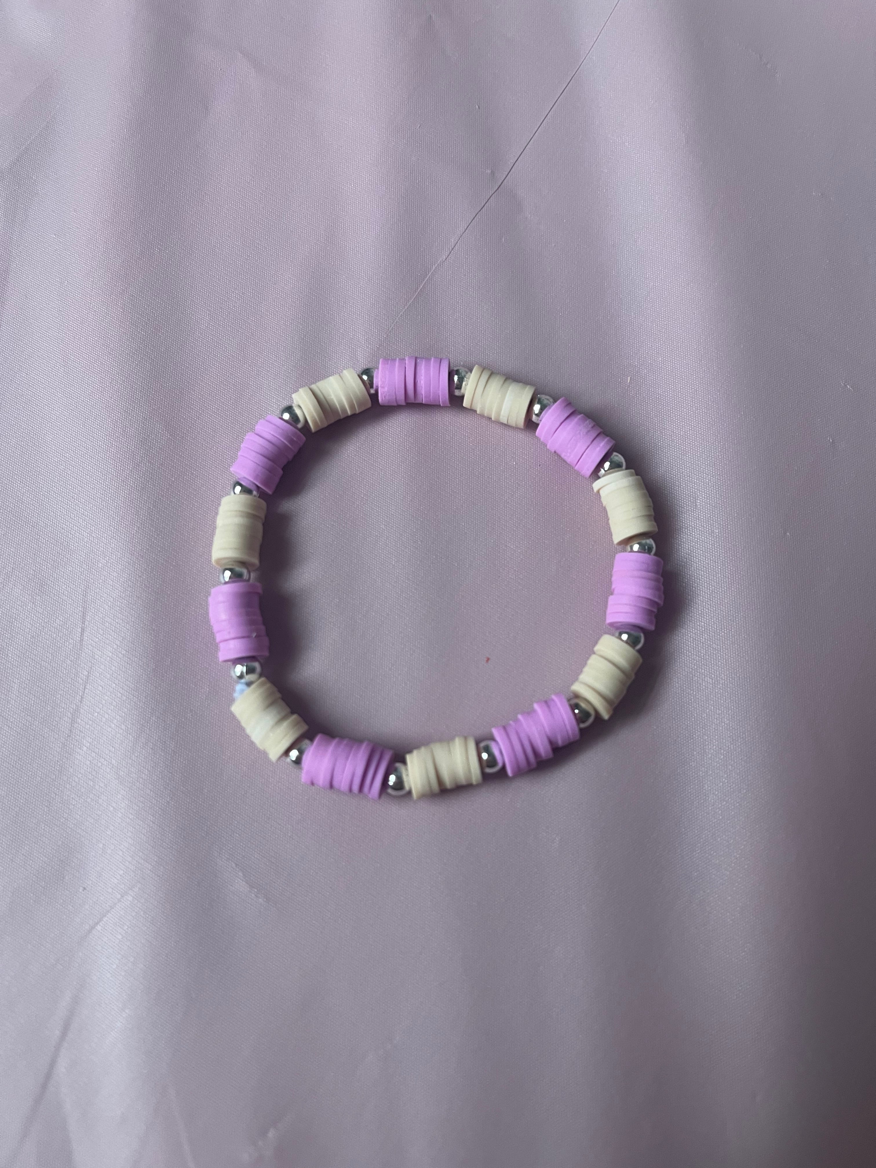 #195 Violet & Beige Bracelet