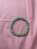 #114 Light Green & Gold Bracelet