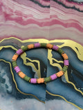 #17 Peach, Violet & Forest Green Bracelet