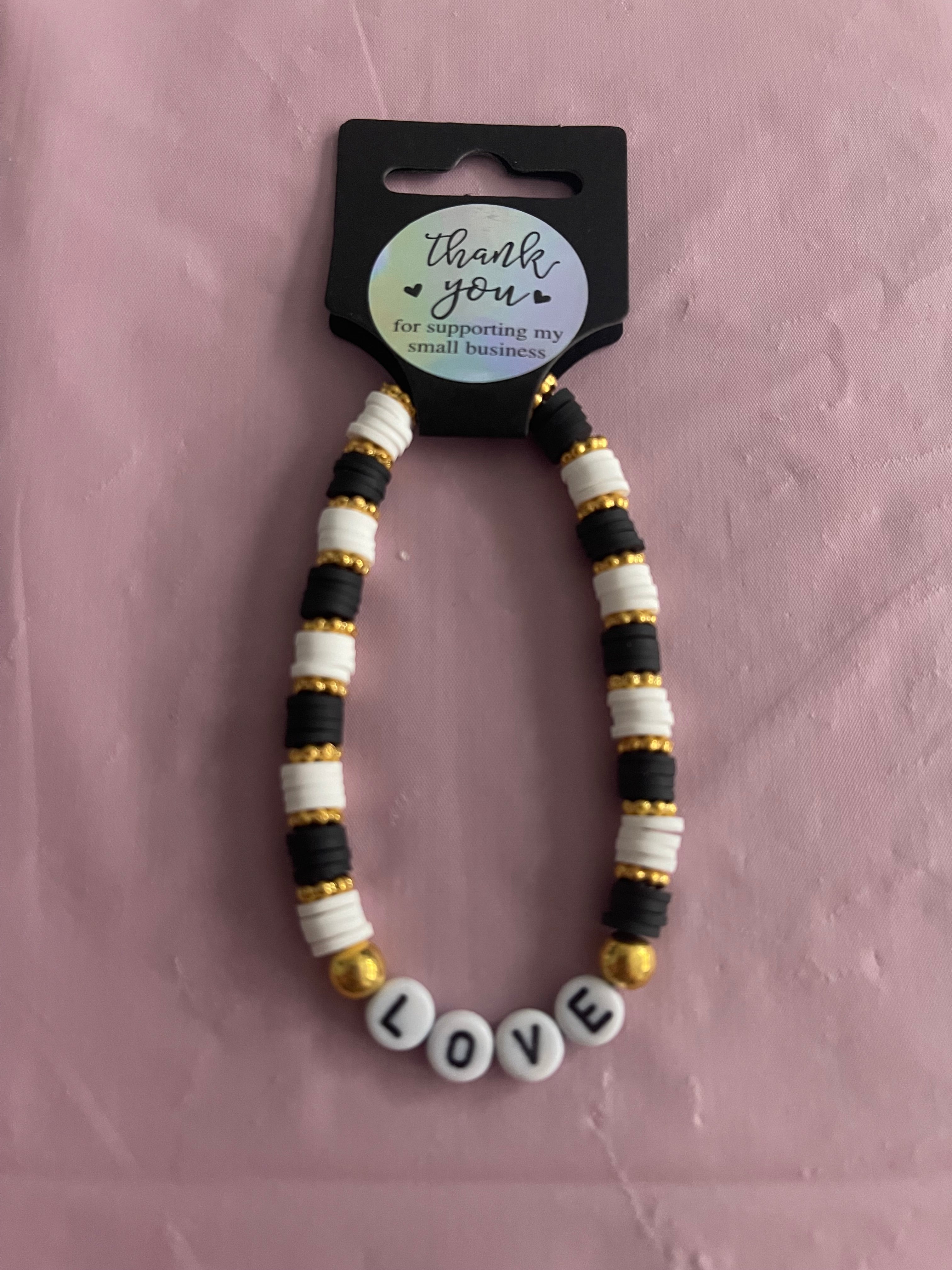 #19 Black, White & Gold Love Bracelet