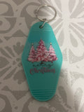 #30 Merry Christmas “Teal”~~Keychain