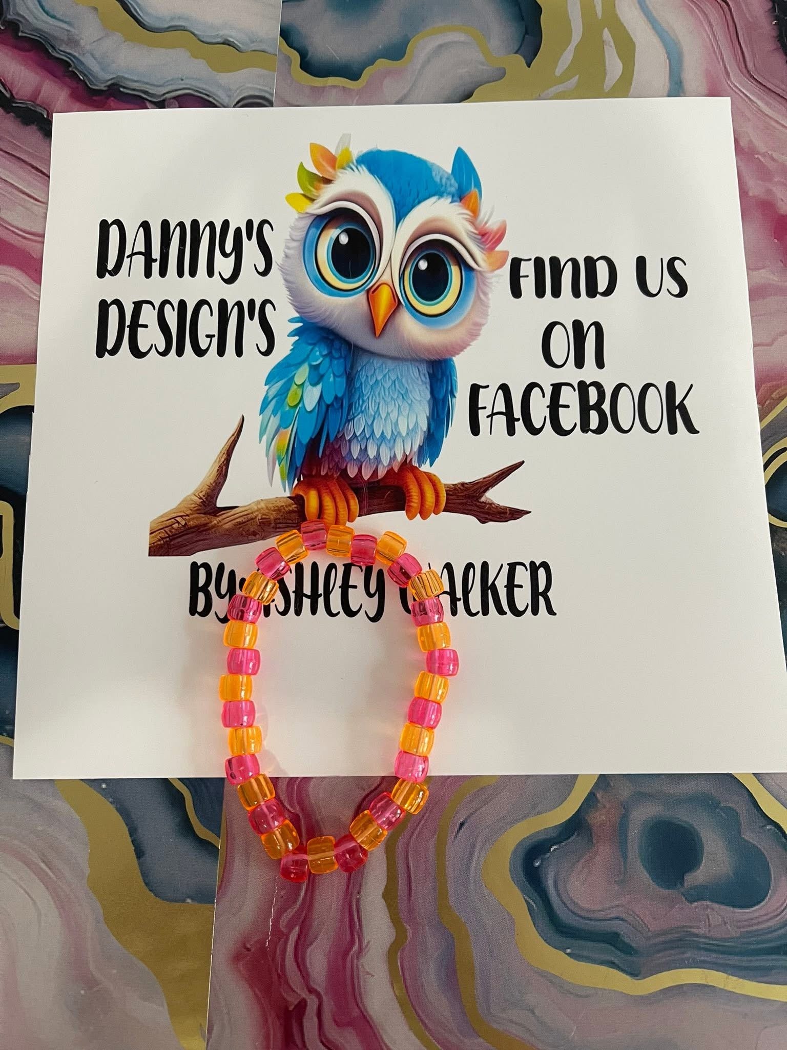 #153 Hot Pink & Orange Bracelet