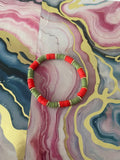 #05 Forest Green & Red Bracelet