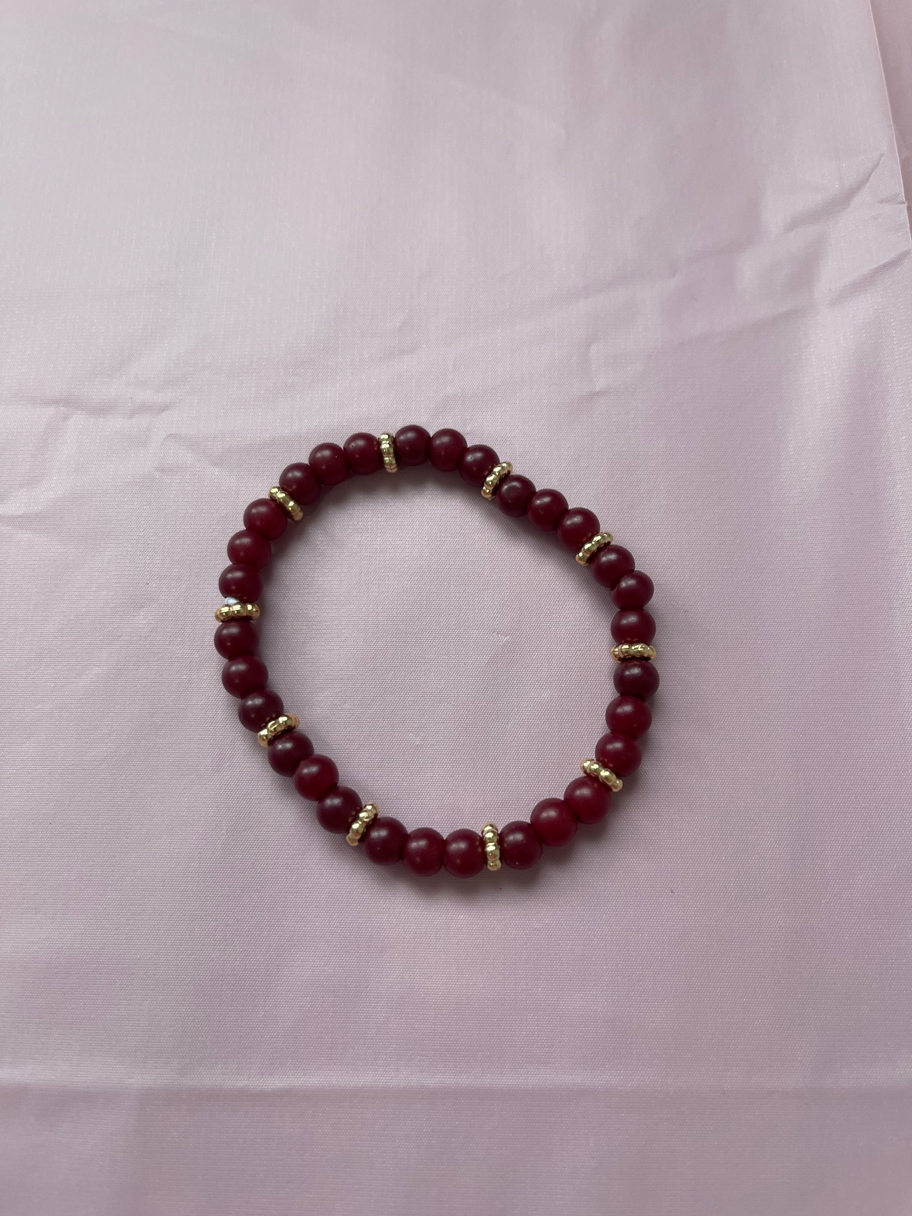 #44 Maroon & Gold Bracelet