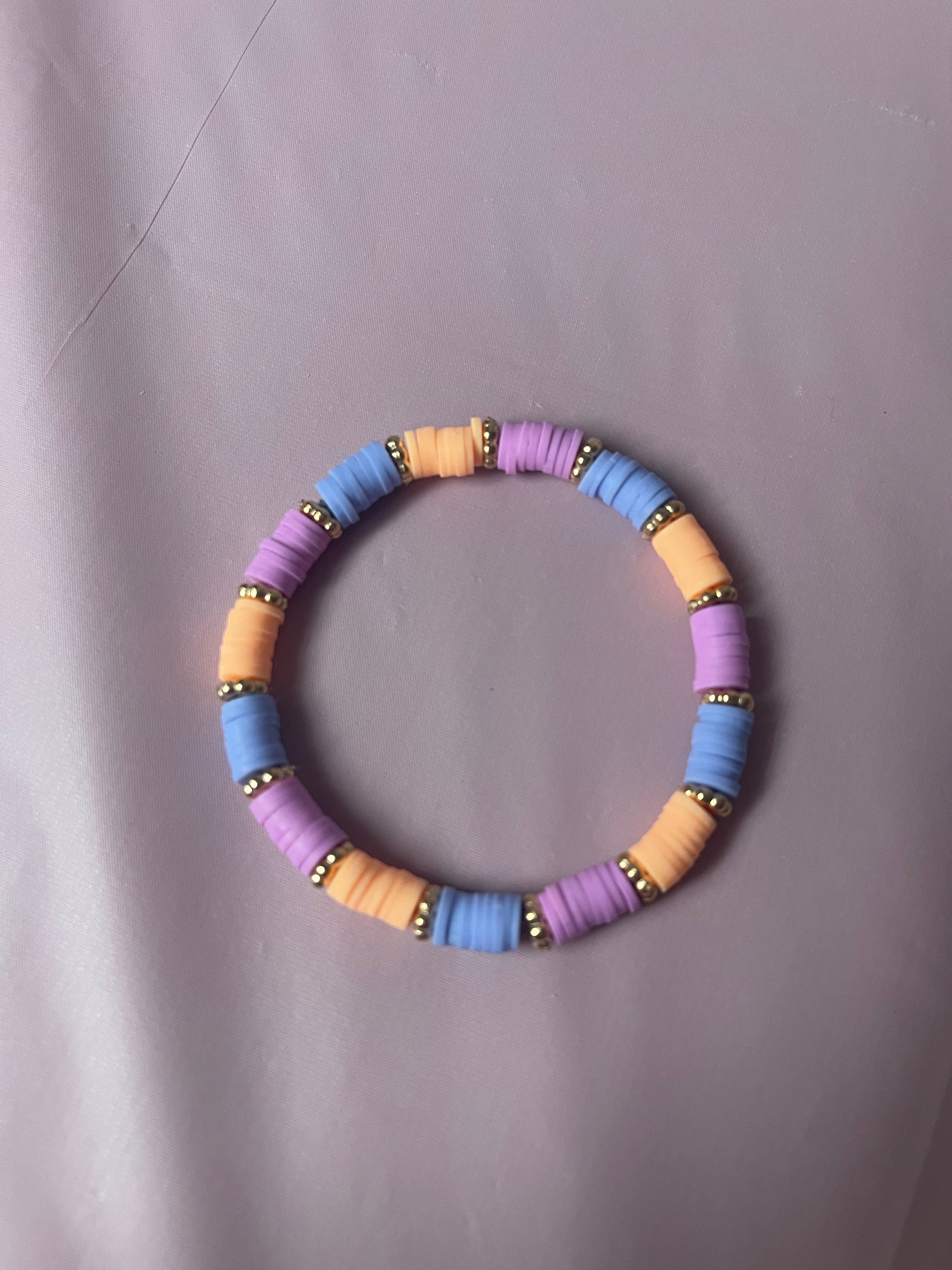 #221 Peach,Blue & Violet Bracelet