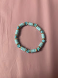 #189 Light Blue Flowers Bracelet