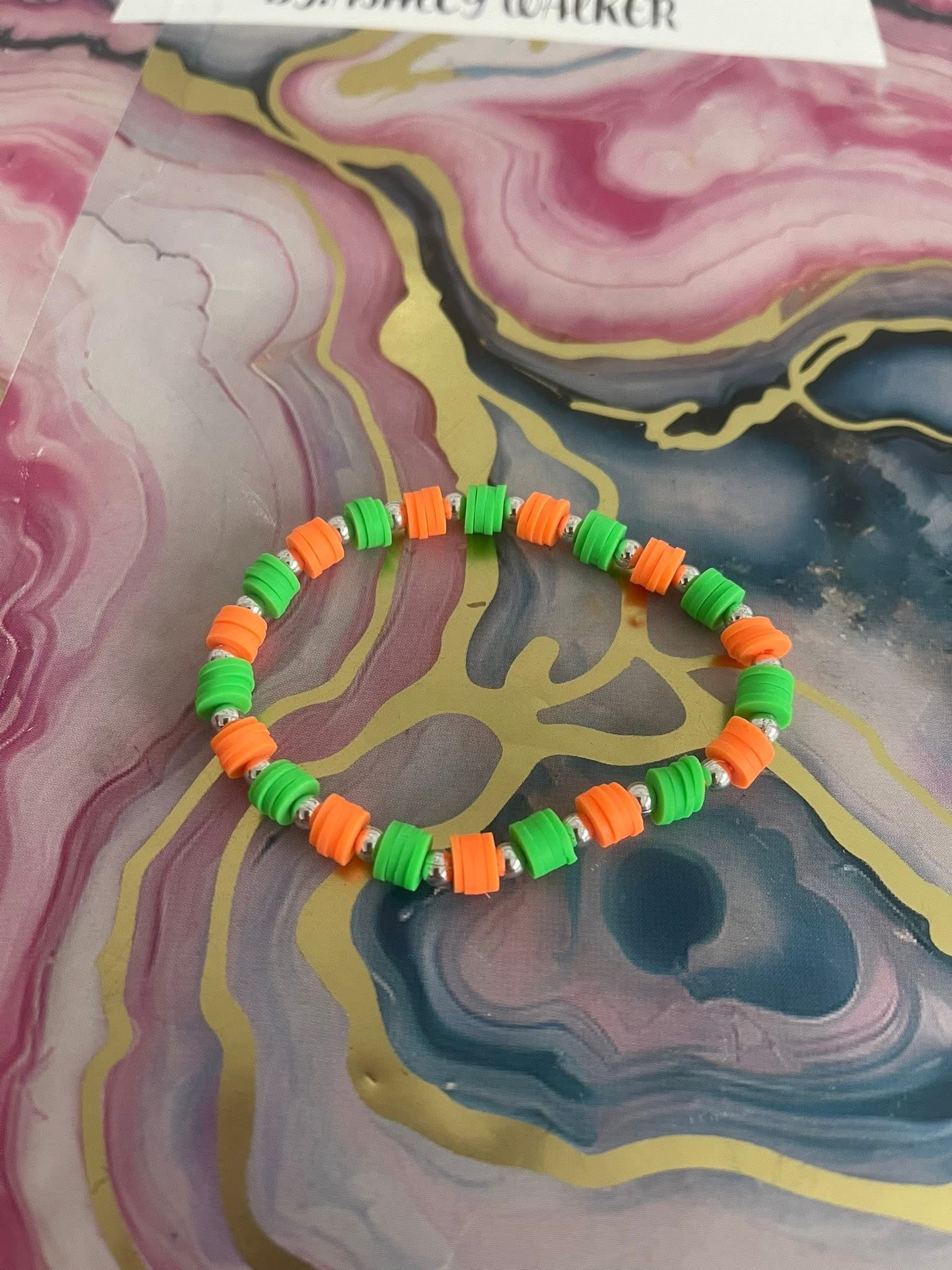 #06 Orange & Green Bracelet
