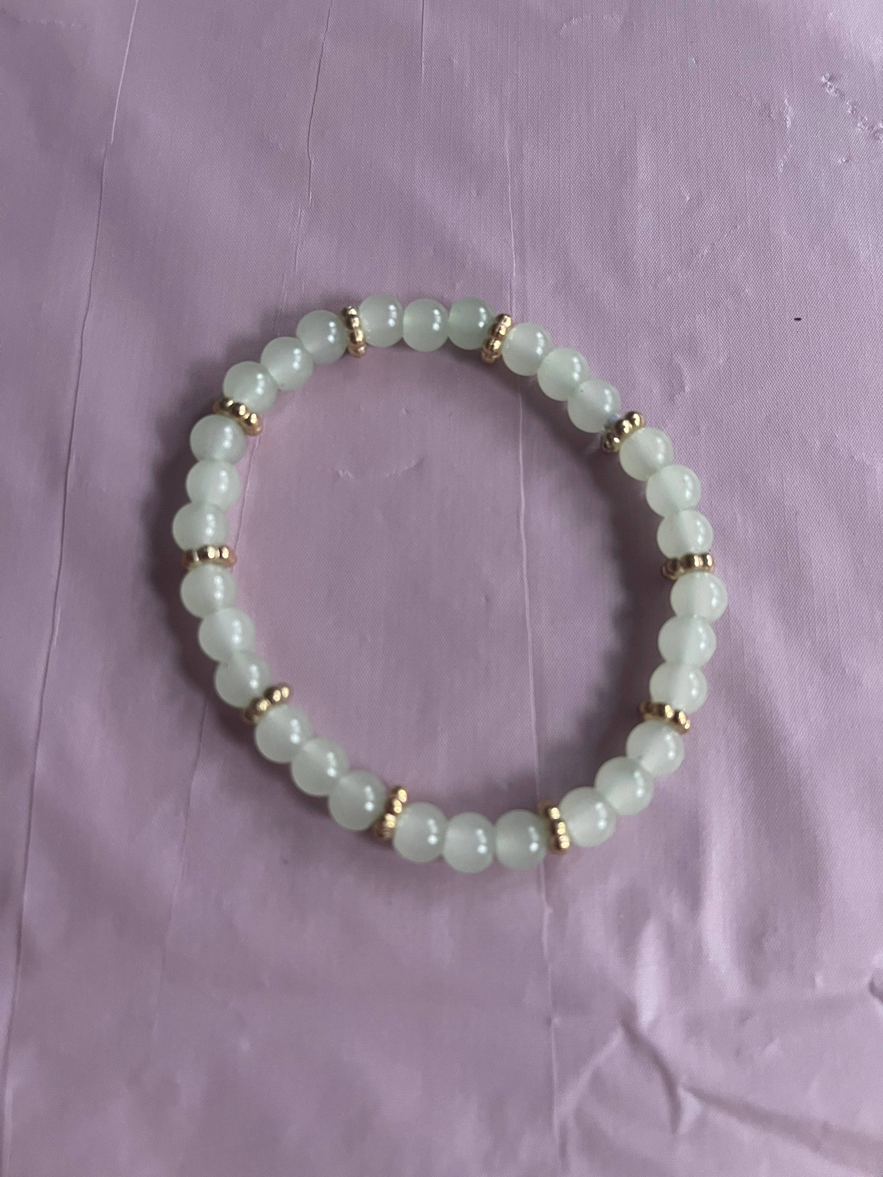#140 YellowGreen & Gold Bracelet