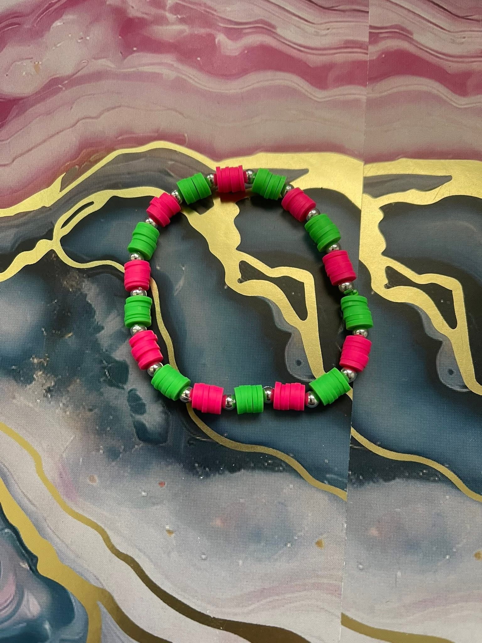 #21 Hot Pink & Green Bracelet
