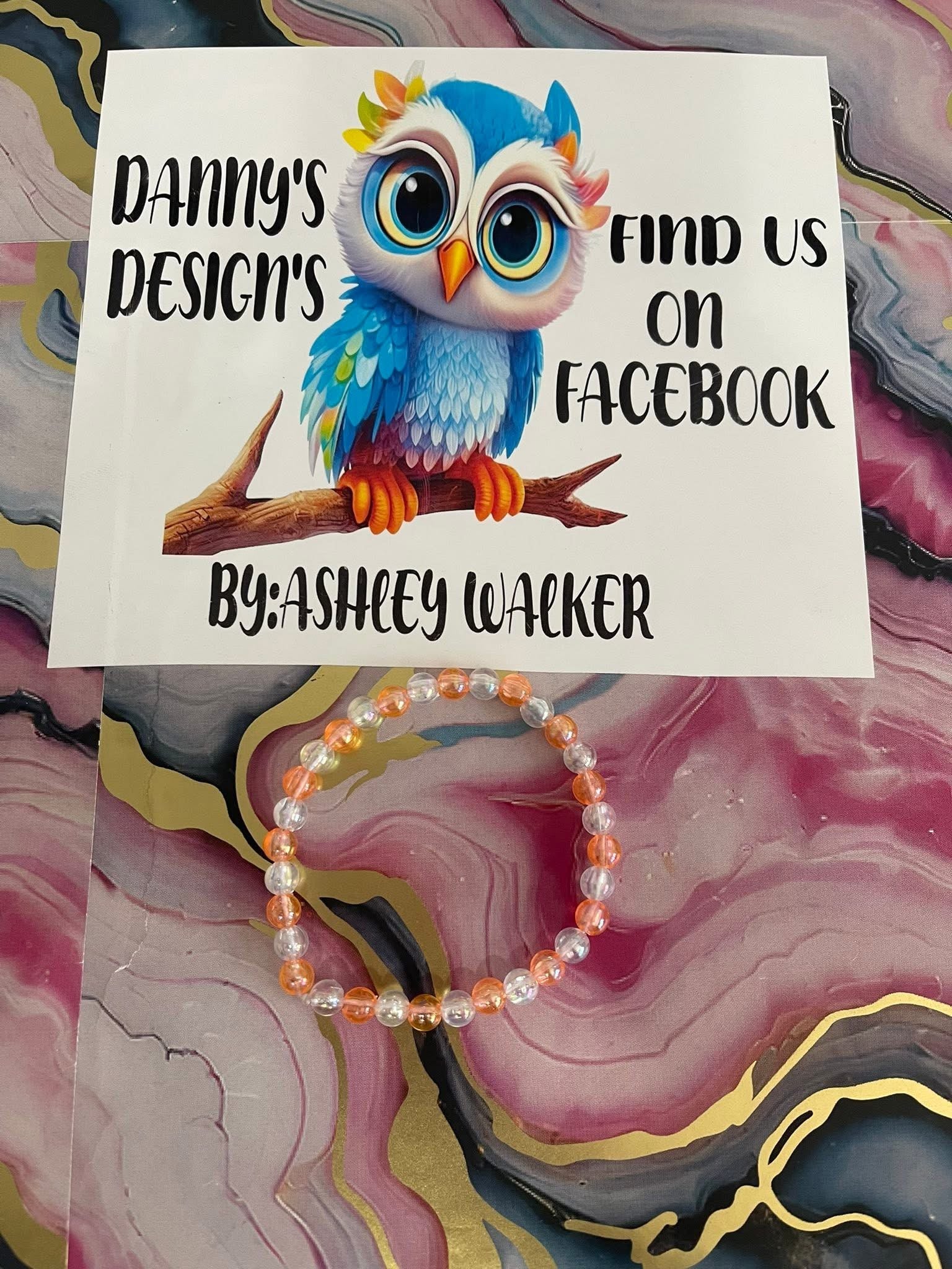 #121 Clear & Peach Bracelet