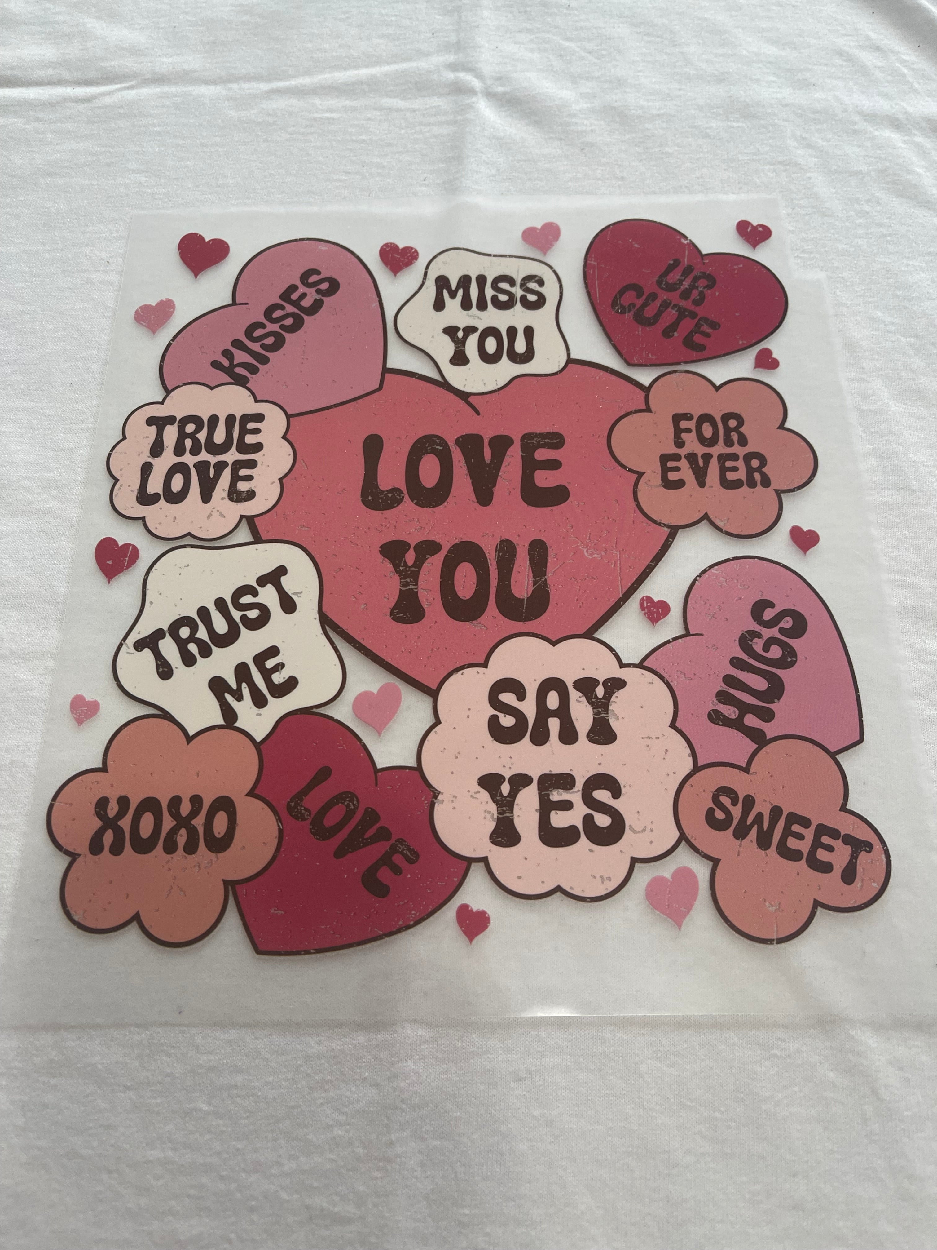 Love You Valentines~~Dtf t-shirt Design