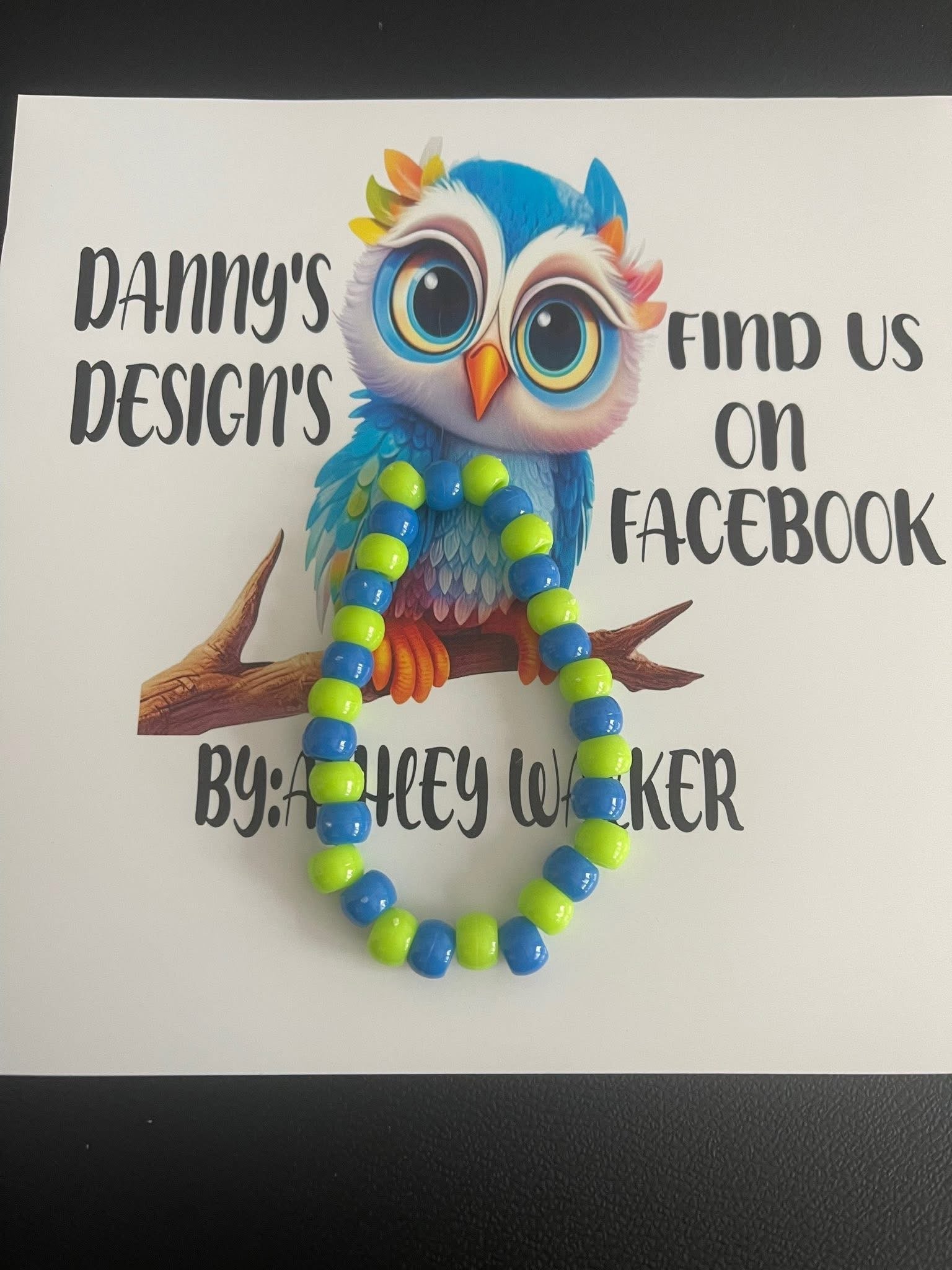 #92 Lime Green & Blue Bracelet