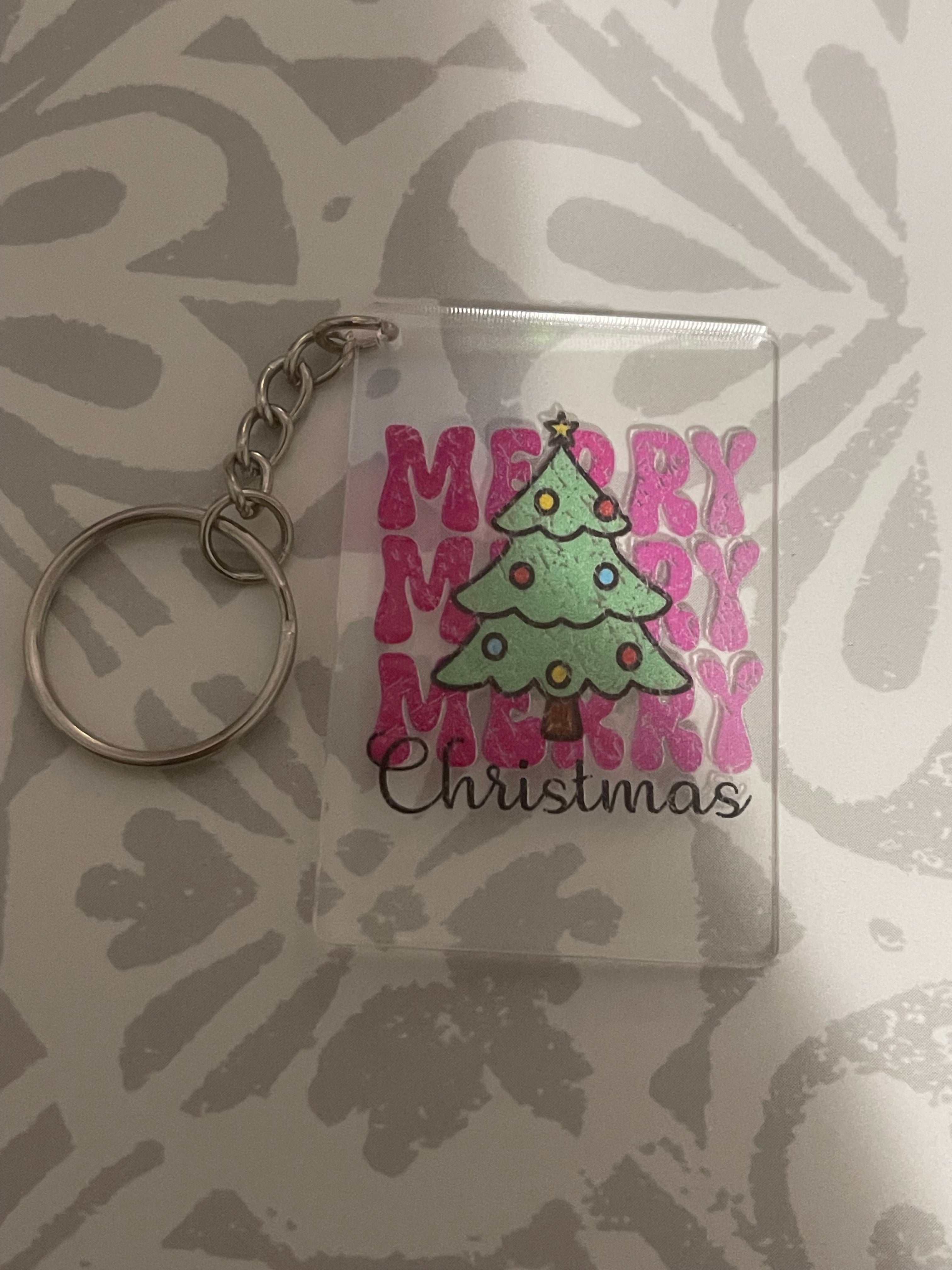 #39 Merry Christmas Tree~~Keychain