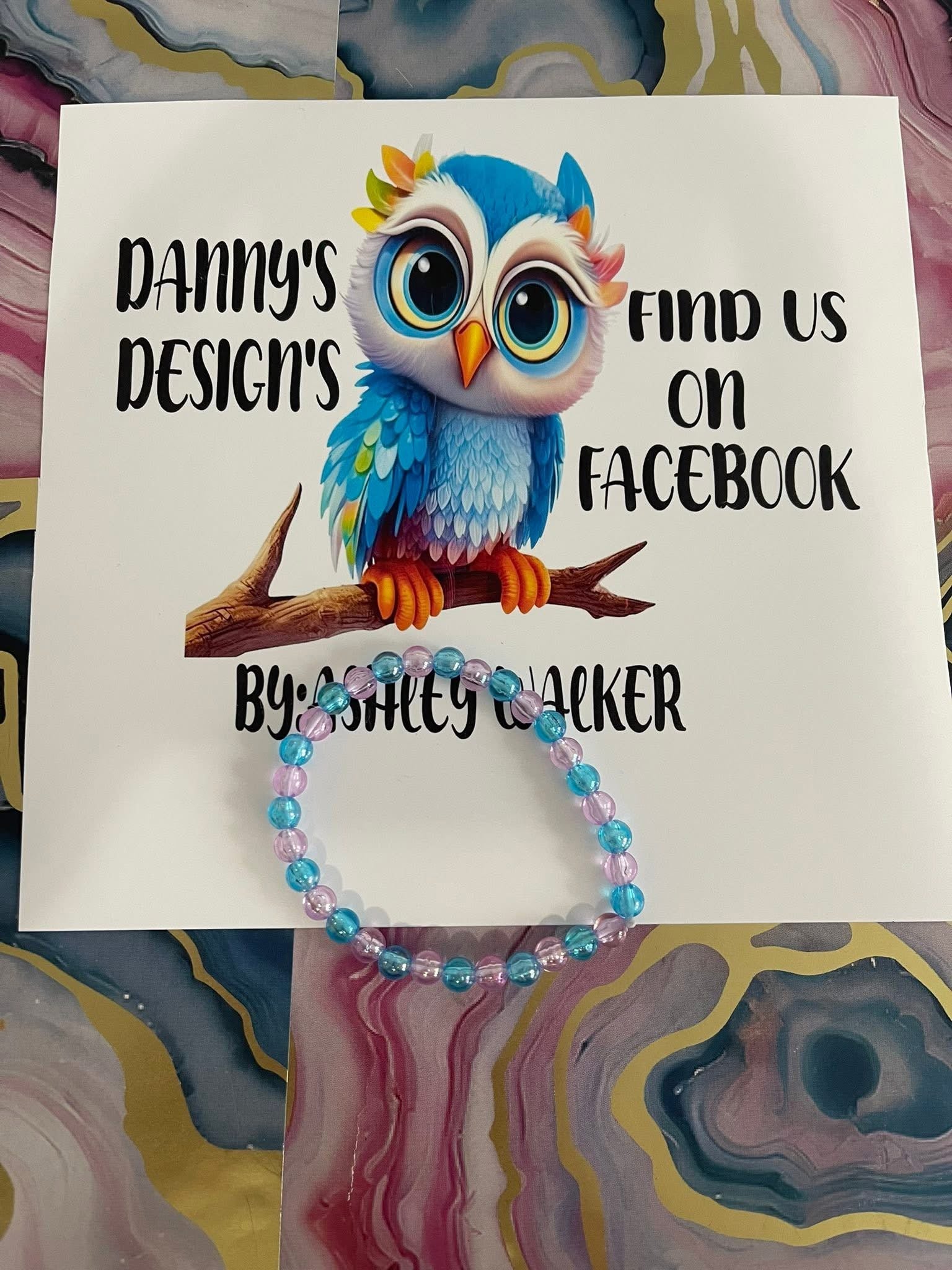 #150 Baby Blue & Violet Bracelet