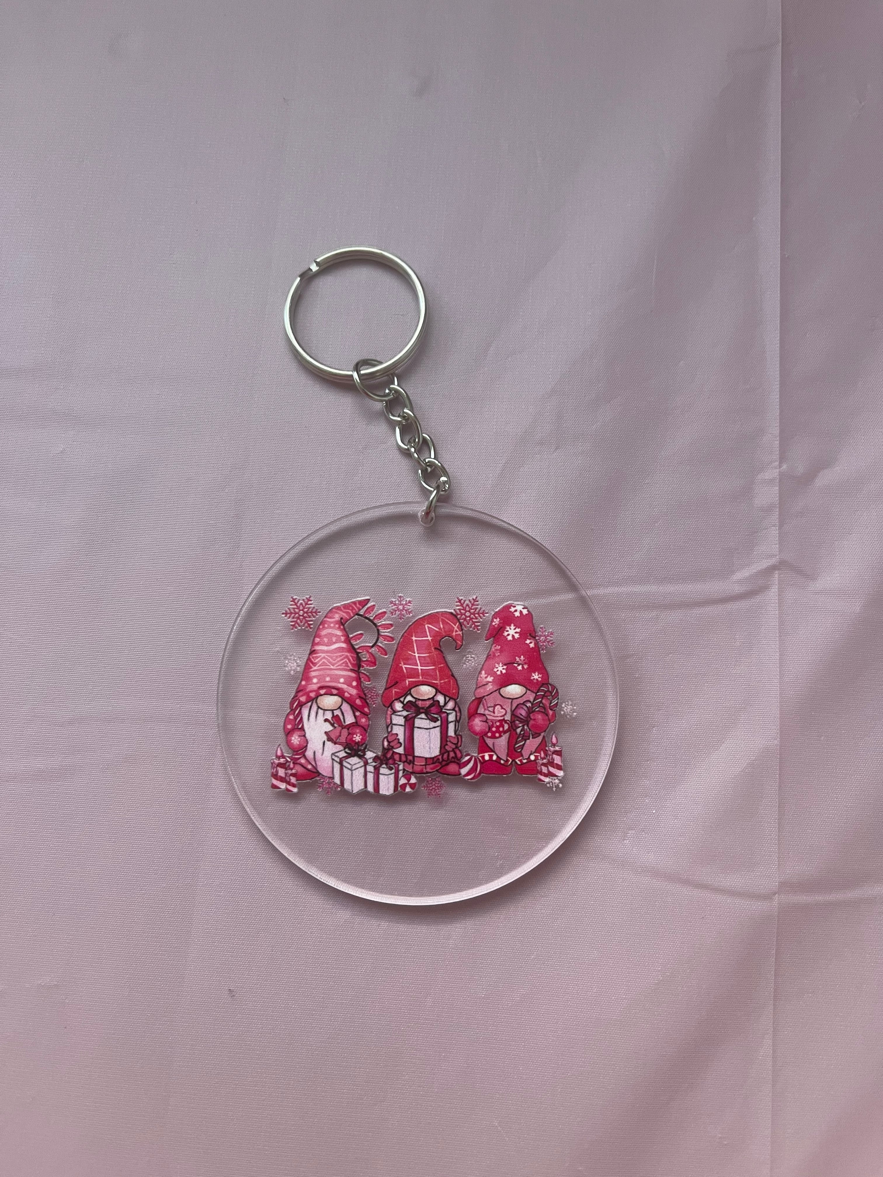 #07 Pink Gnomes~~Keychain