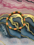 #10 Peach & Forest Green Bracelet