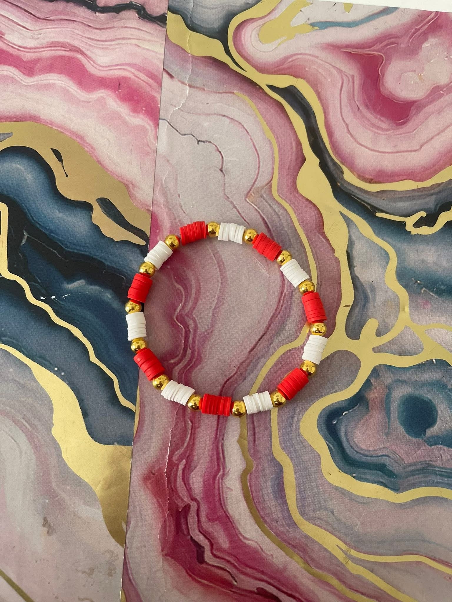#09 Red & White Bracelet