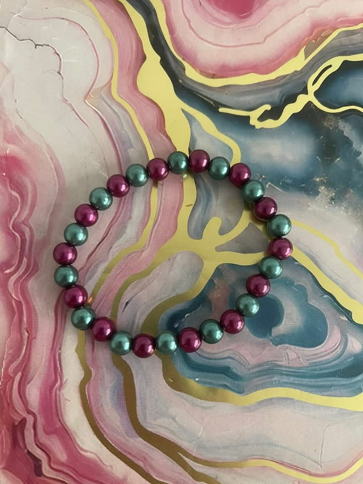 #43 Forest Green & Purple Bracelet