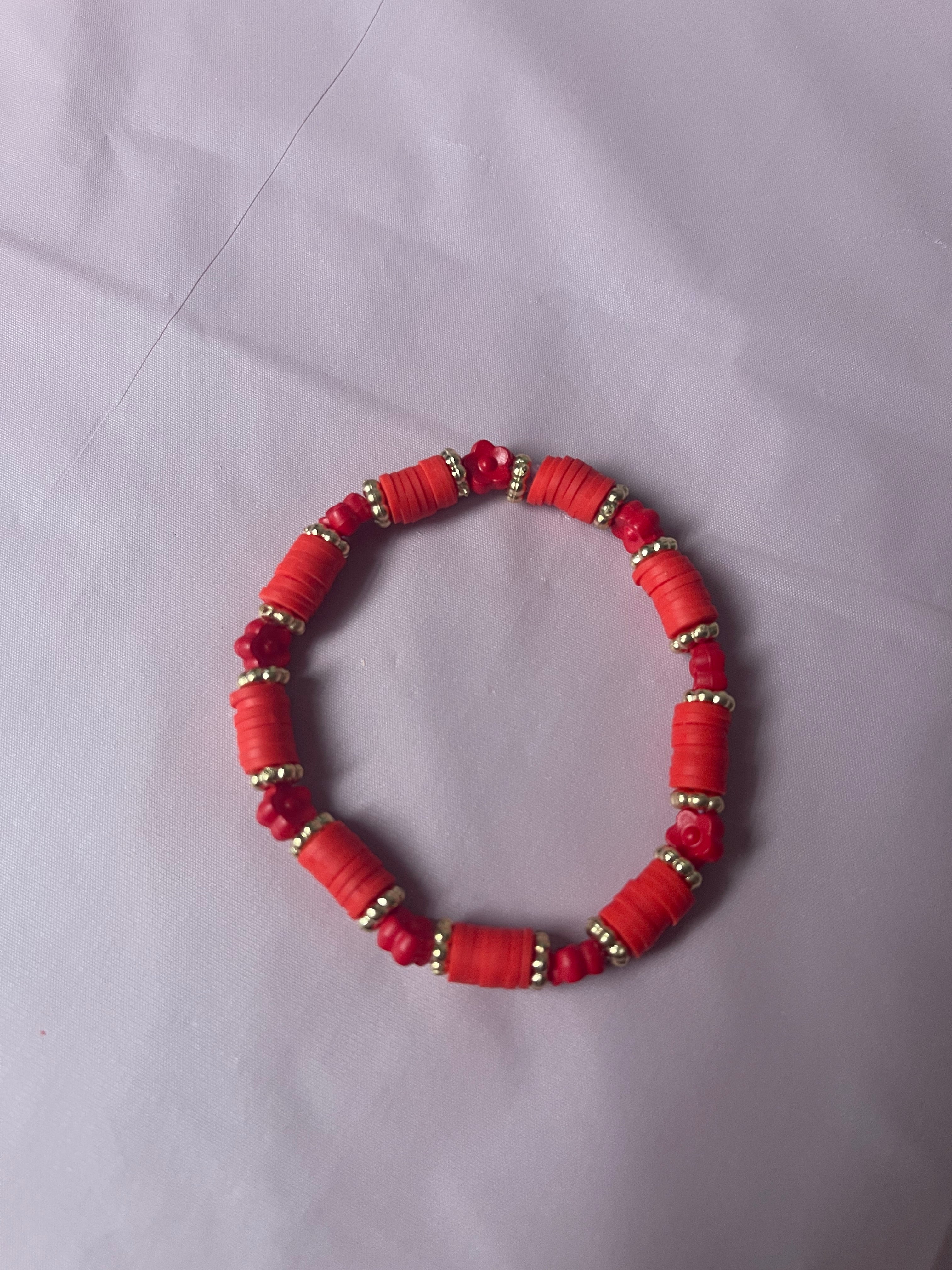 #201 Red Flowers Bracelet