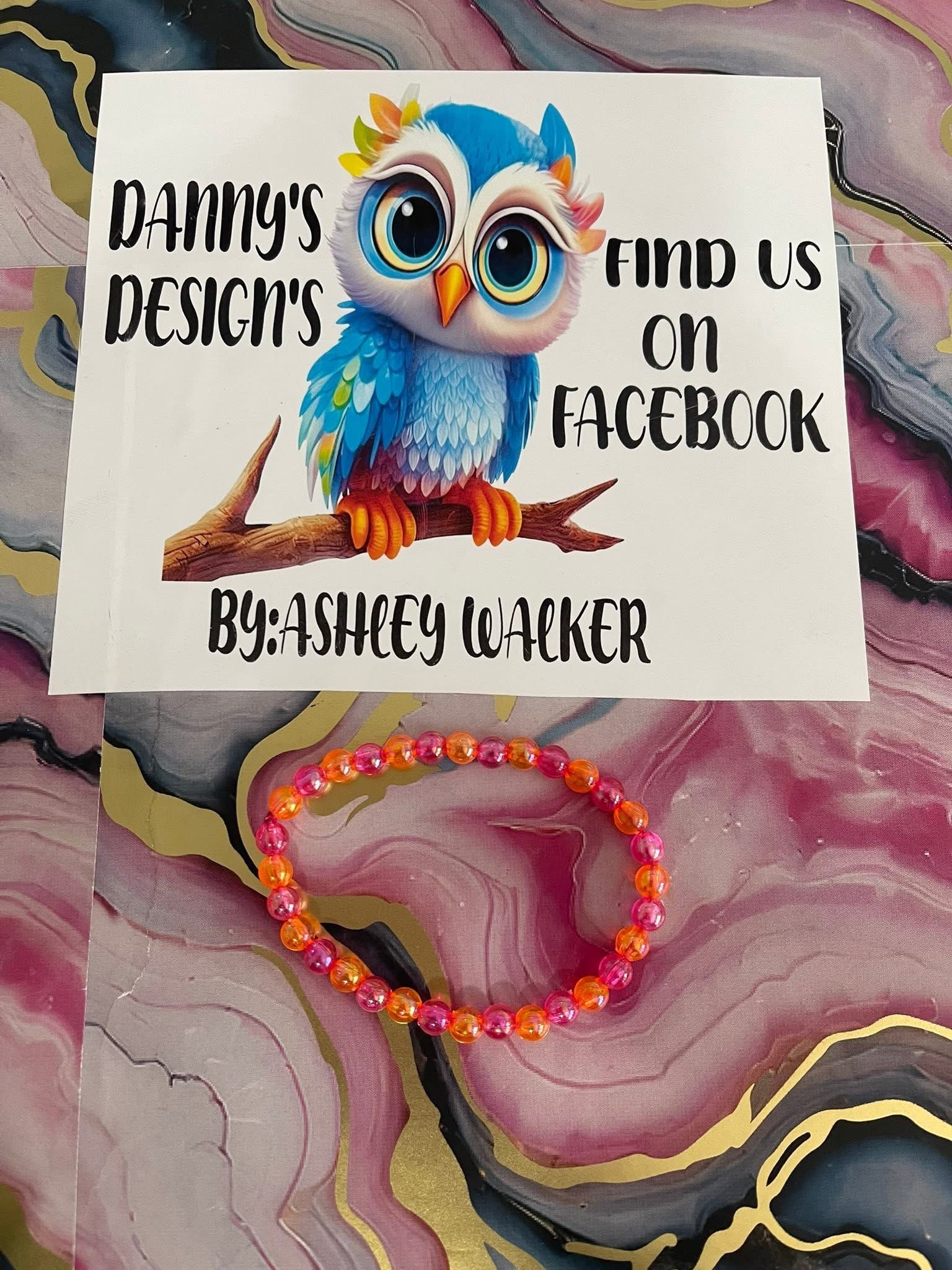 #78 Orange & Hot Pink Bracelet