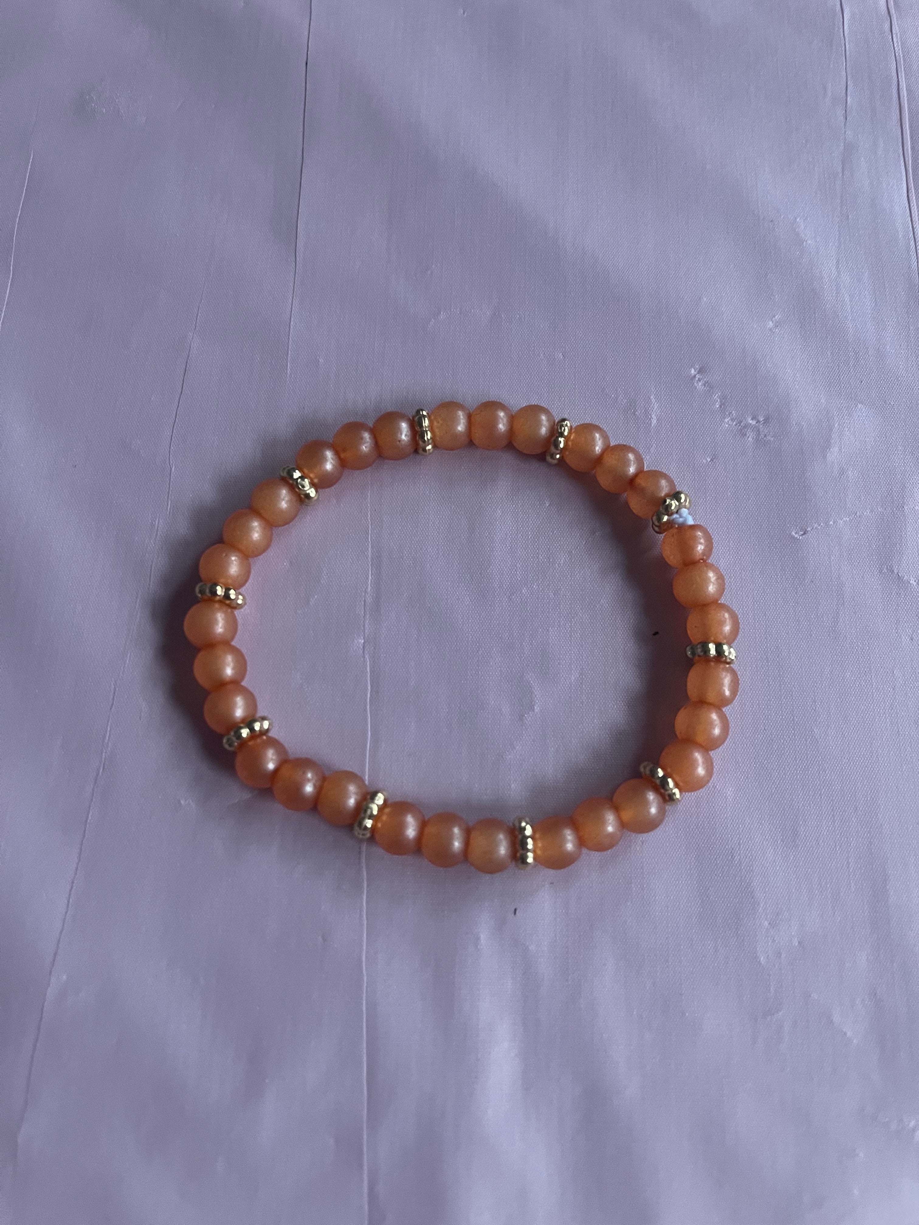 #142 Dark Orange & Gold Bracelet