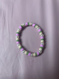 #190 Violet,Forest Green & Beige Bracelet