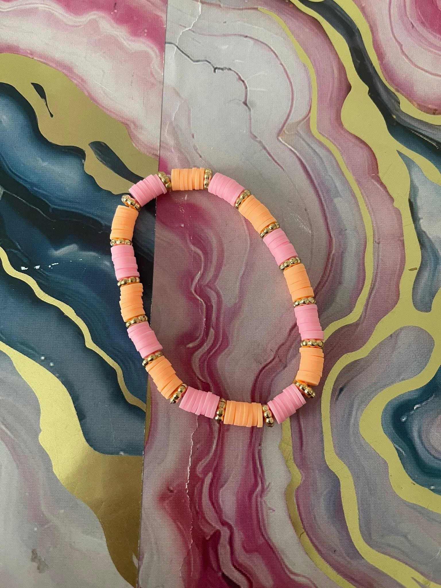 #01 Peach & Baby Pink Bracelet