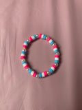 #184 Hot Pink,White & Blue Bracelet