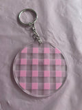 #62 Bubblegum Plaid~~Keychain