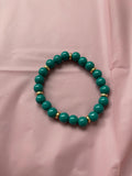 #113 Green Blue & Gold Bracelet
