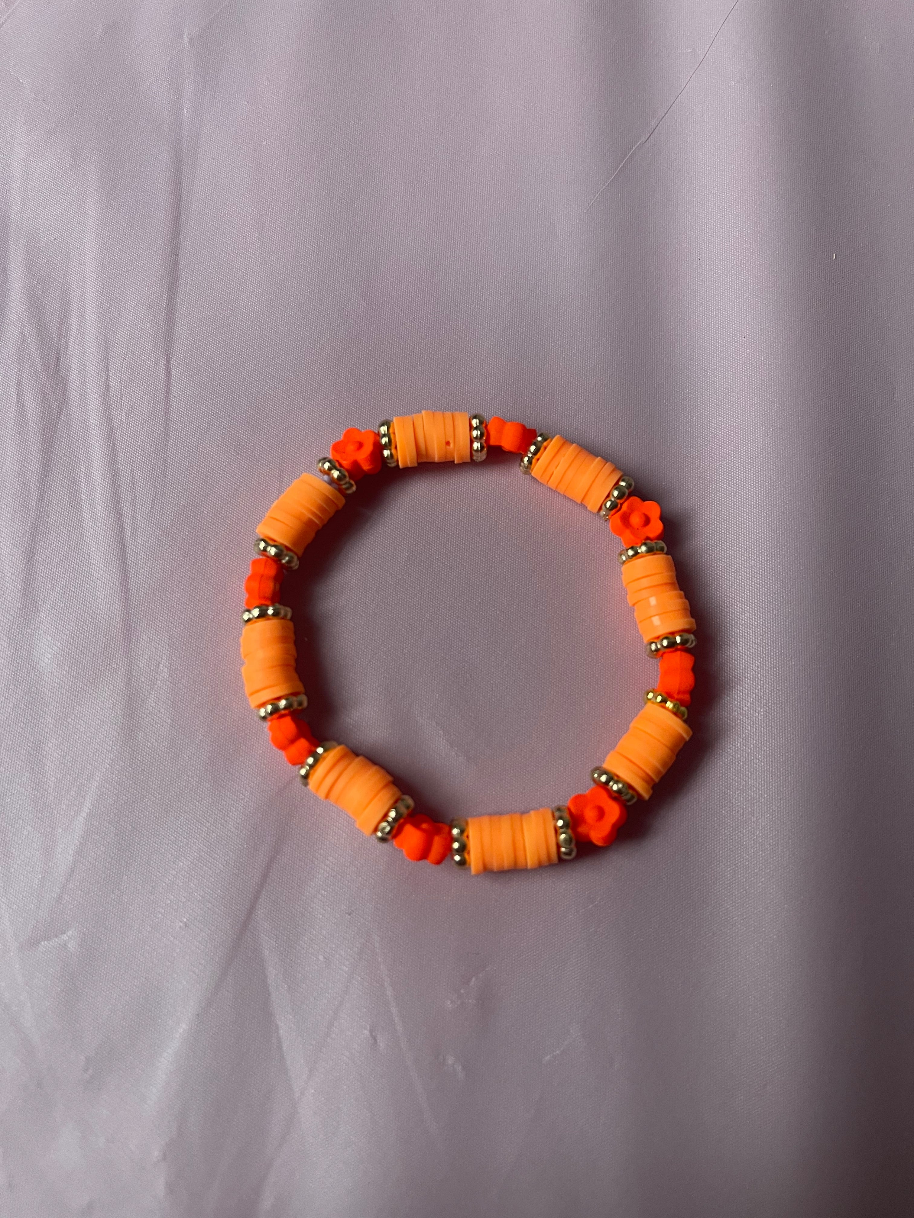 #188 Orange Flowers Bracelet