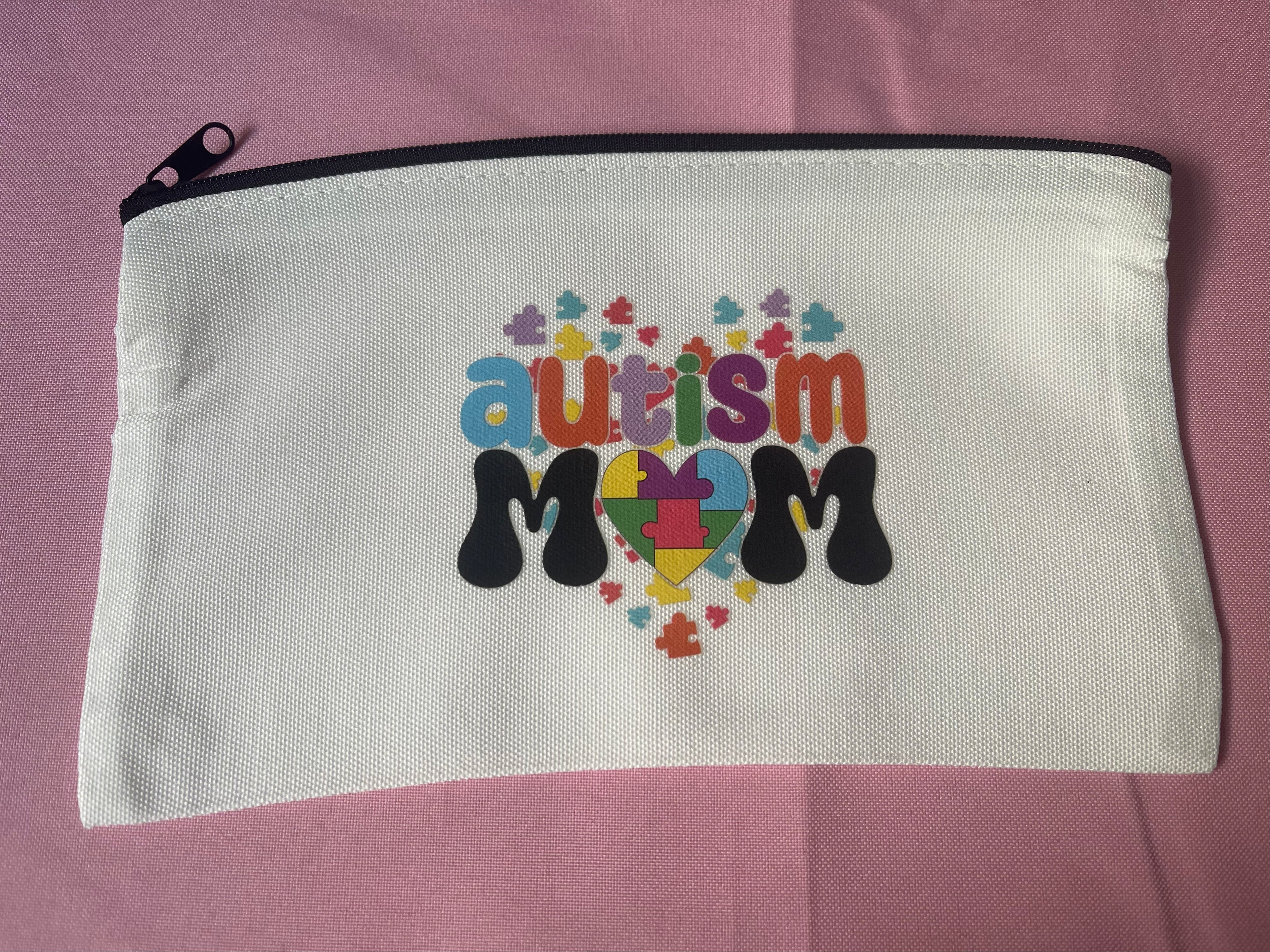 Autism Mom Puzzle Heart~~Pouch Bag