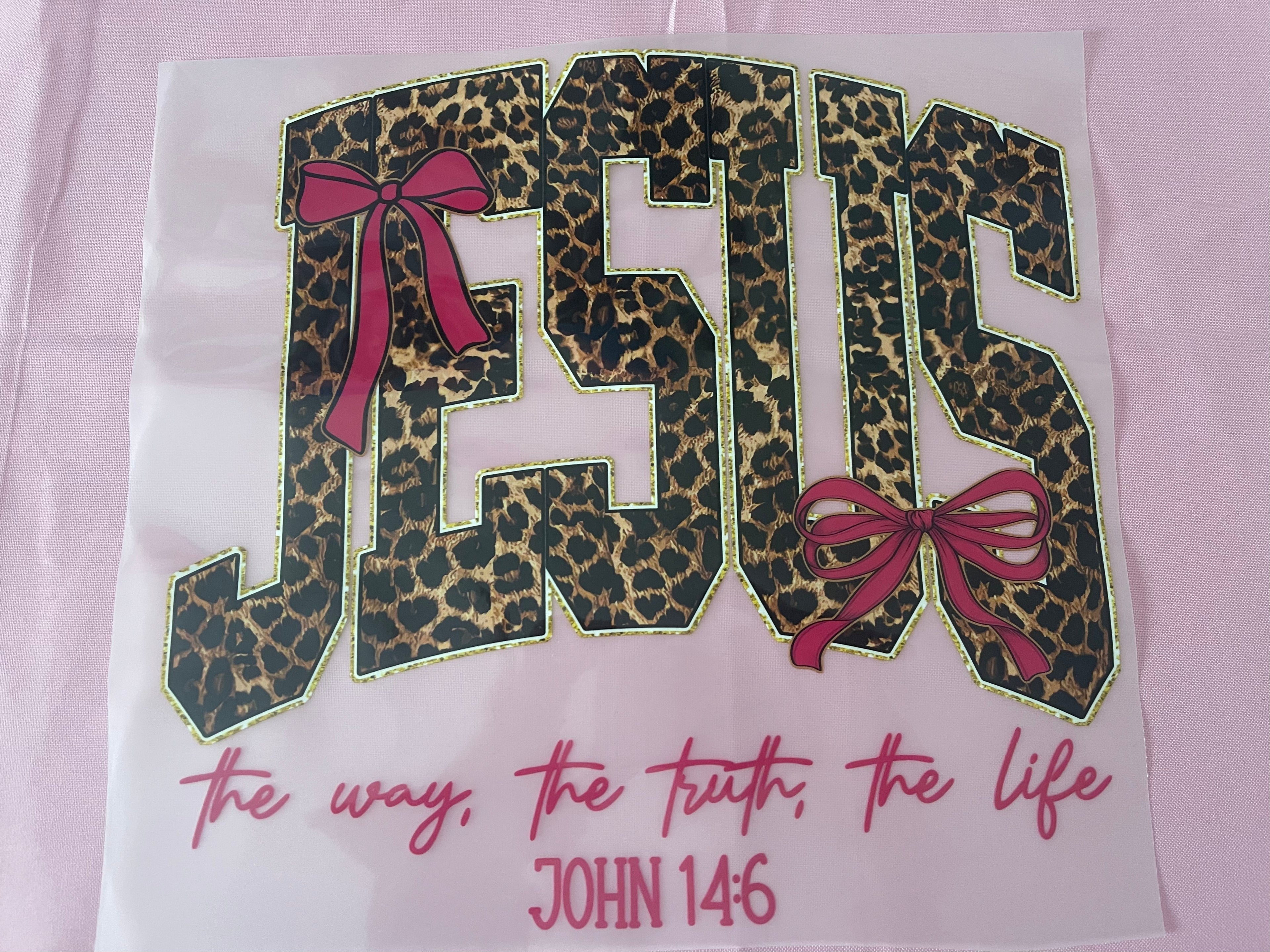 Jesus Pink Bows~~Dtf T-shirt Design