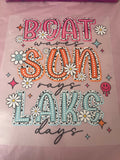 Boat,Sun & Lake~~Dtf T-shirt Design
