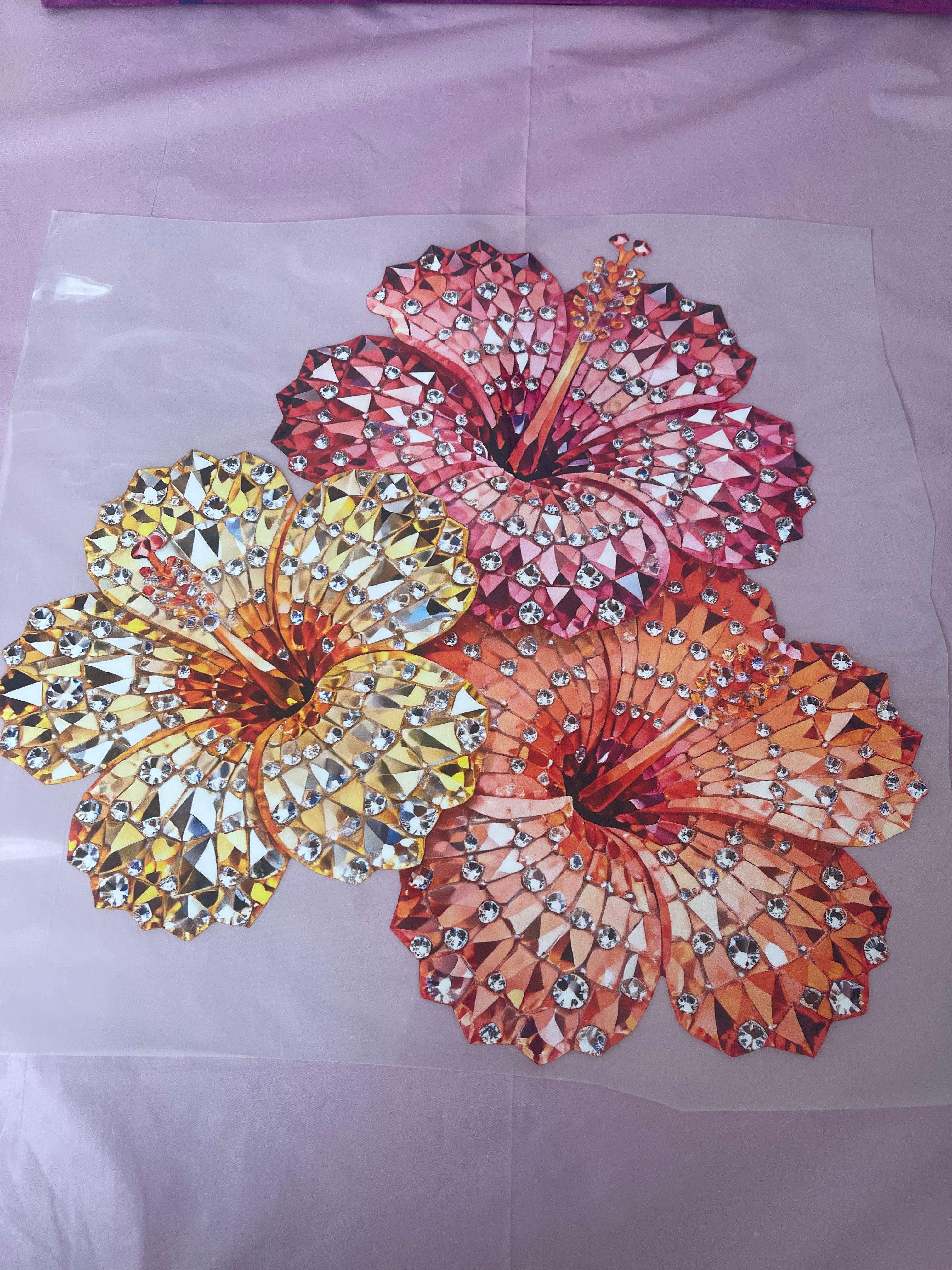 Hibiscus Bling~~Dtf T-shirt Design