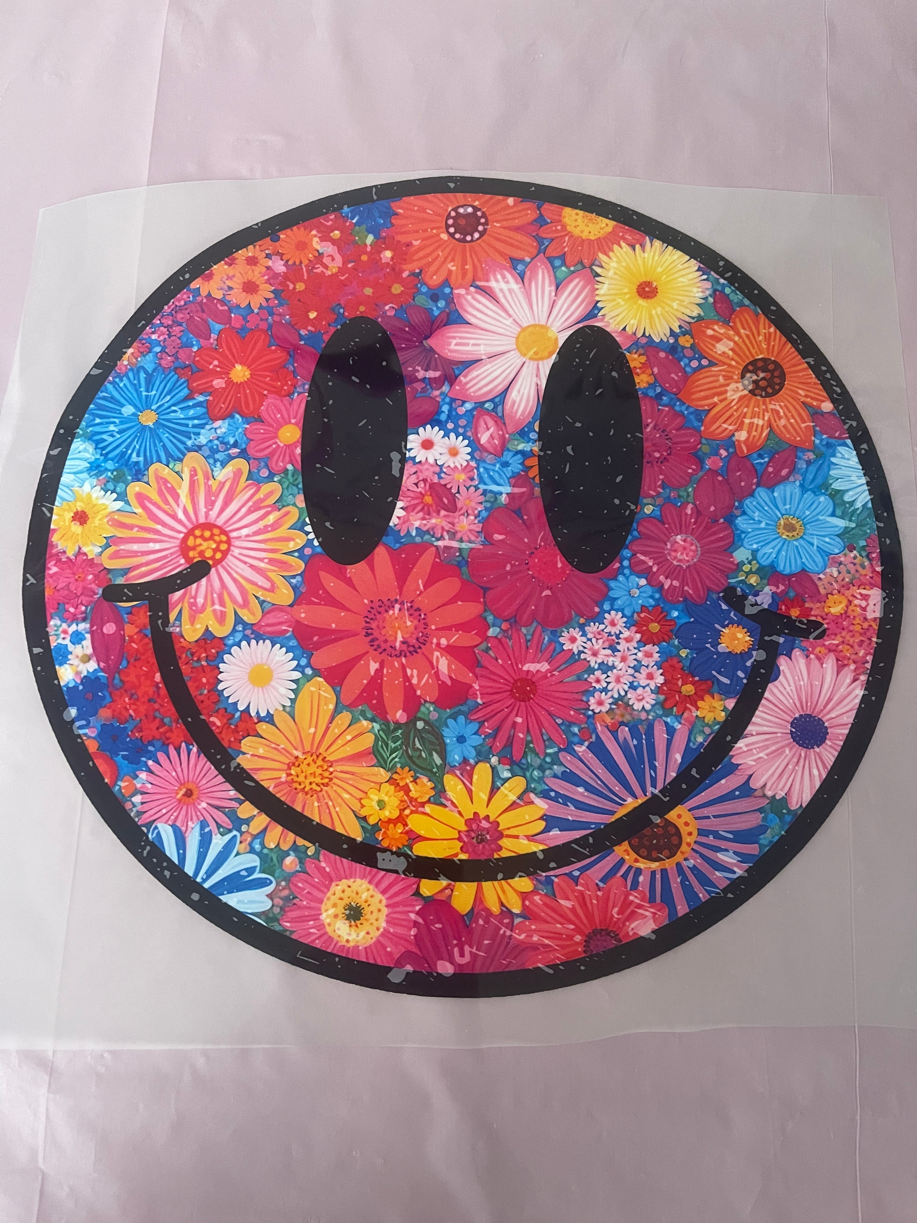 Floral Smily~~Dtf T-shirt Design