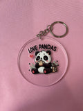 #122 Love Pandas~~Keychain