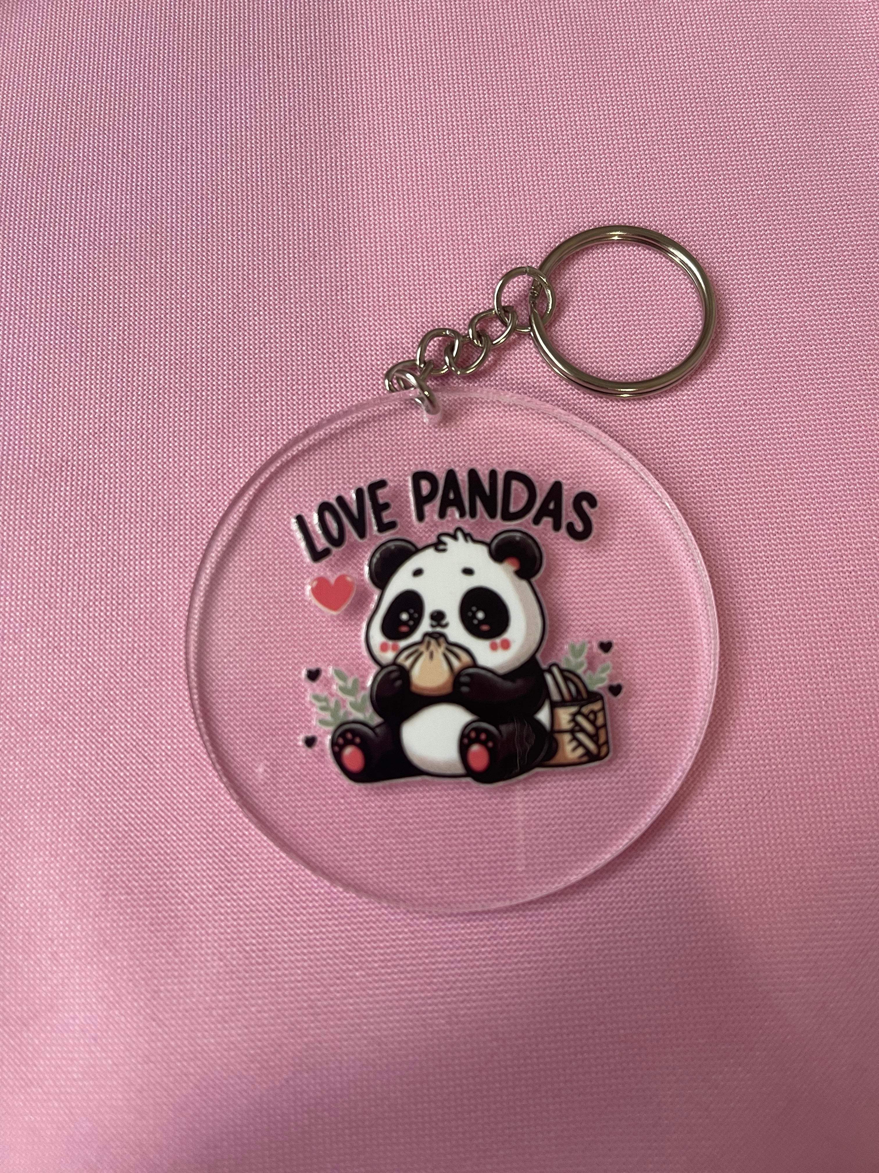 #122 Love Pandas~~Keychain