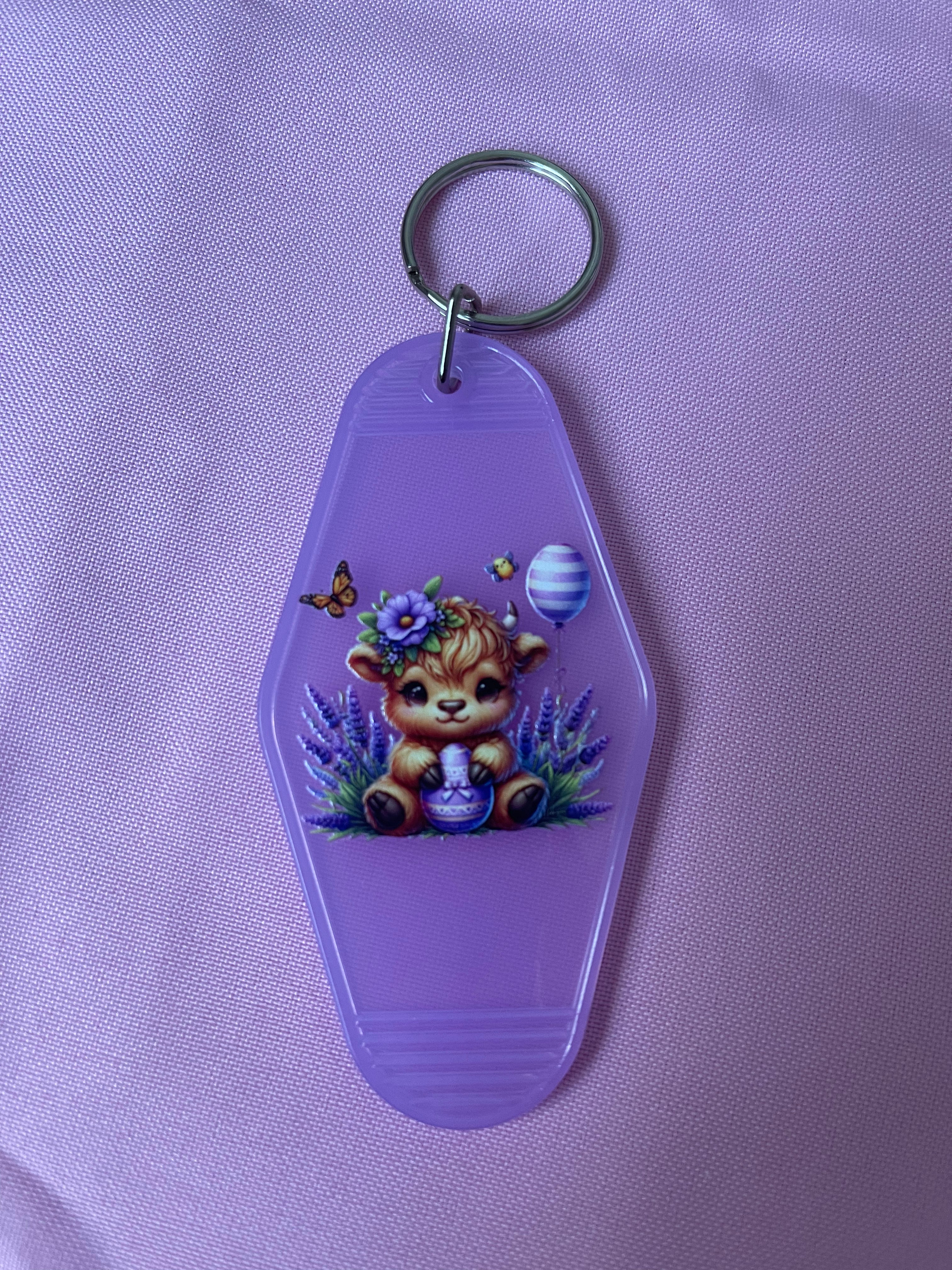 #123 Purple Cow~~Keychain