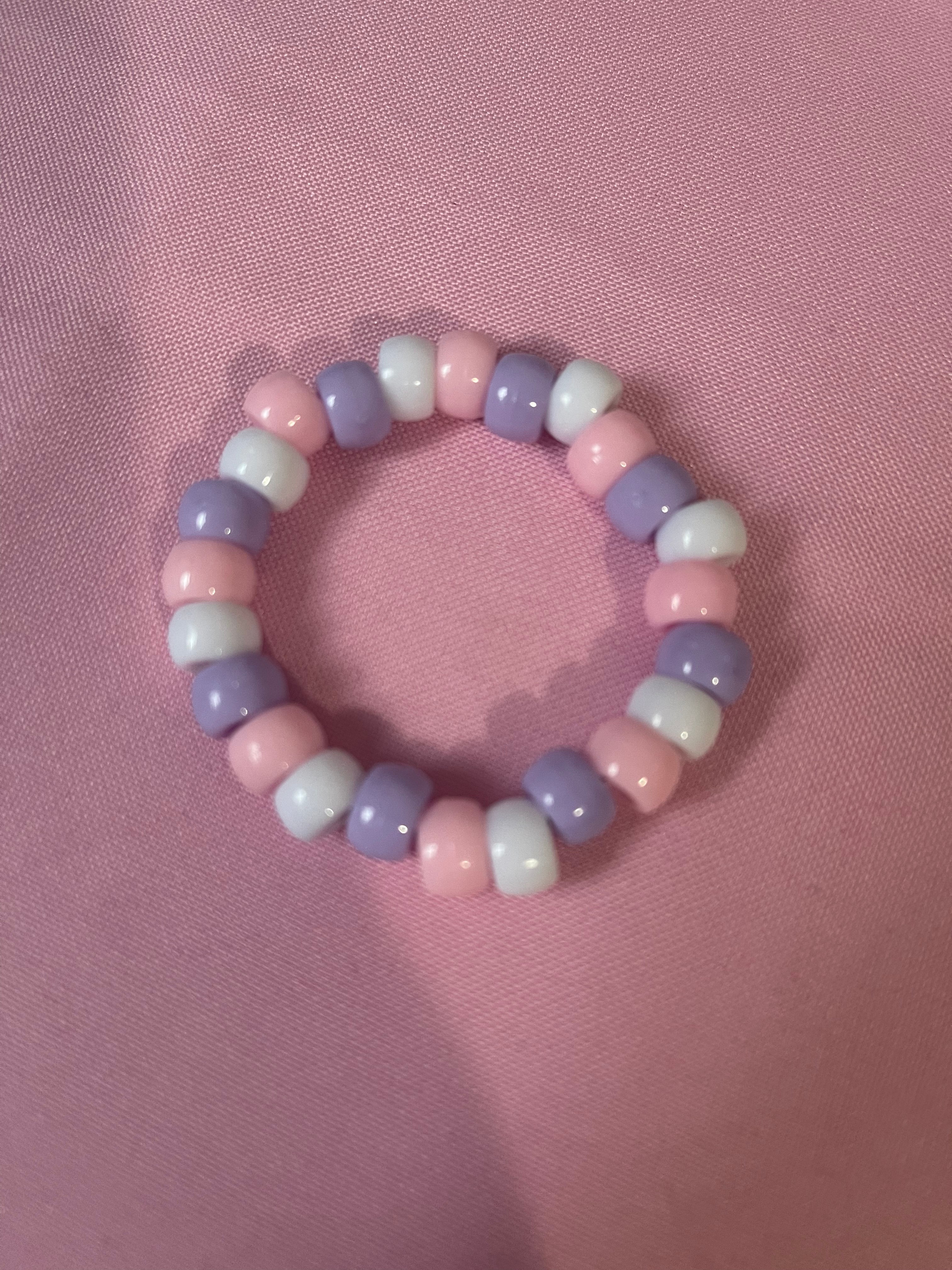 #6 Violet,Baby Pink & White~~Bracelet
