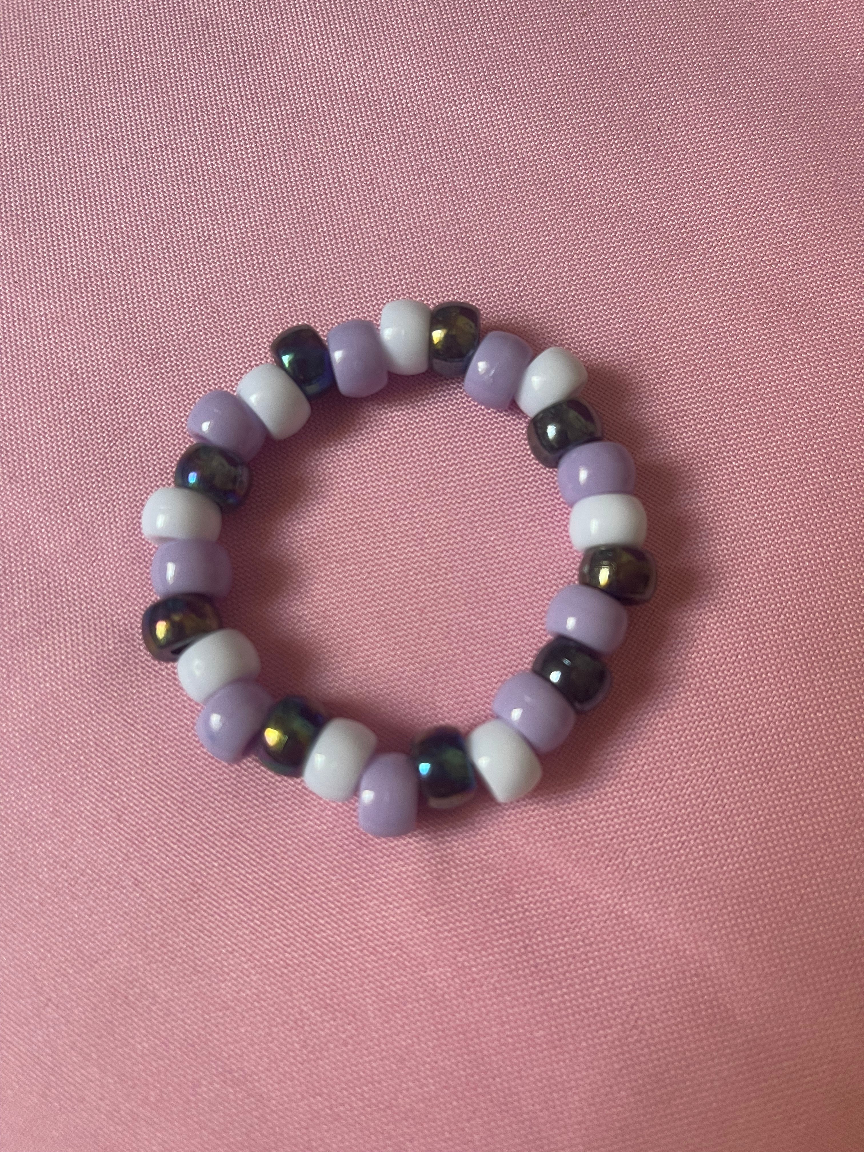 #19 Violet,Oil Spill & White~~Bracelet